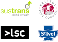 Sustrans, Bristol City Council, Learning Skills Council and St Ivel logos